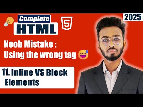 Block vs Inline Elements | HTML Tutorial for Beginners | HTML Full Course