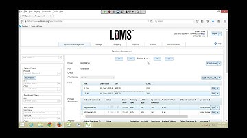 LDMS Training:  Specimen Management for REPRIEVE