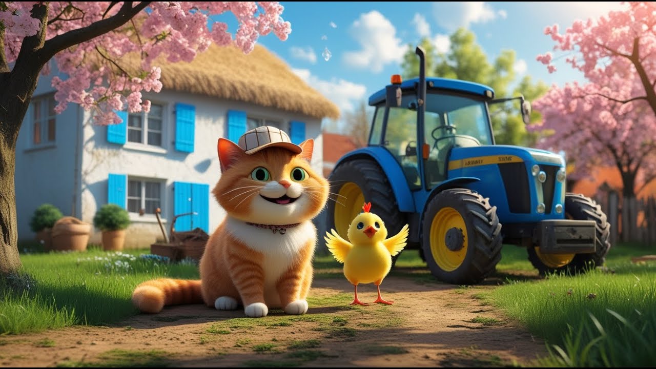 Рудий Мурчик їде до Ціпи на ТРАКТОРІ🚜🐣 | Дитячі пісні про тварин та машинки! 🚌