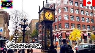 🇨🇦【HDR 4K】Vancouver Rain Walk - Downtown from Gastown (November, 2021)