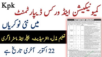 C&W Department Jobs 2025 | ETEA Apply Online | Office Assistant, Computer Operator, Clerk Jobs