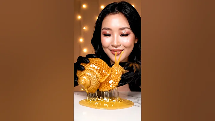 🐌🍯 ASMR Eating Giant Honey Snail | Satisfying Honeycomb Crunch