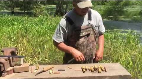 Dale Bordelon hand making Cane Duck Calls