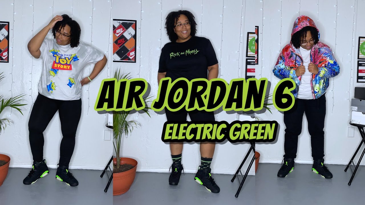 electric green jordan 6 clothes