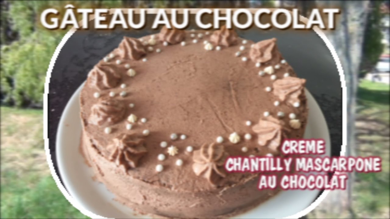 Easy Birthday Cake With Chocolate Cream Whipped Cream Chocolate Mascarpone