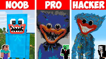Minecraft NOOB vs PRO vs HACKER - HUGGY WUGGY POPPY PLAYTIME CHAPTER 3 BUILD CHALLENGE in Minecraft