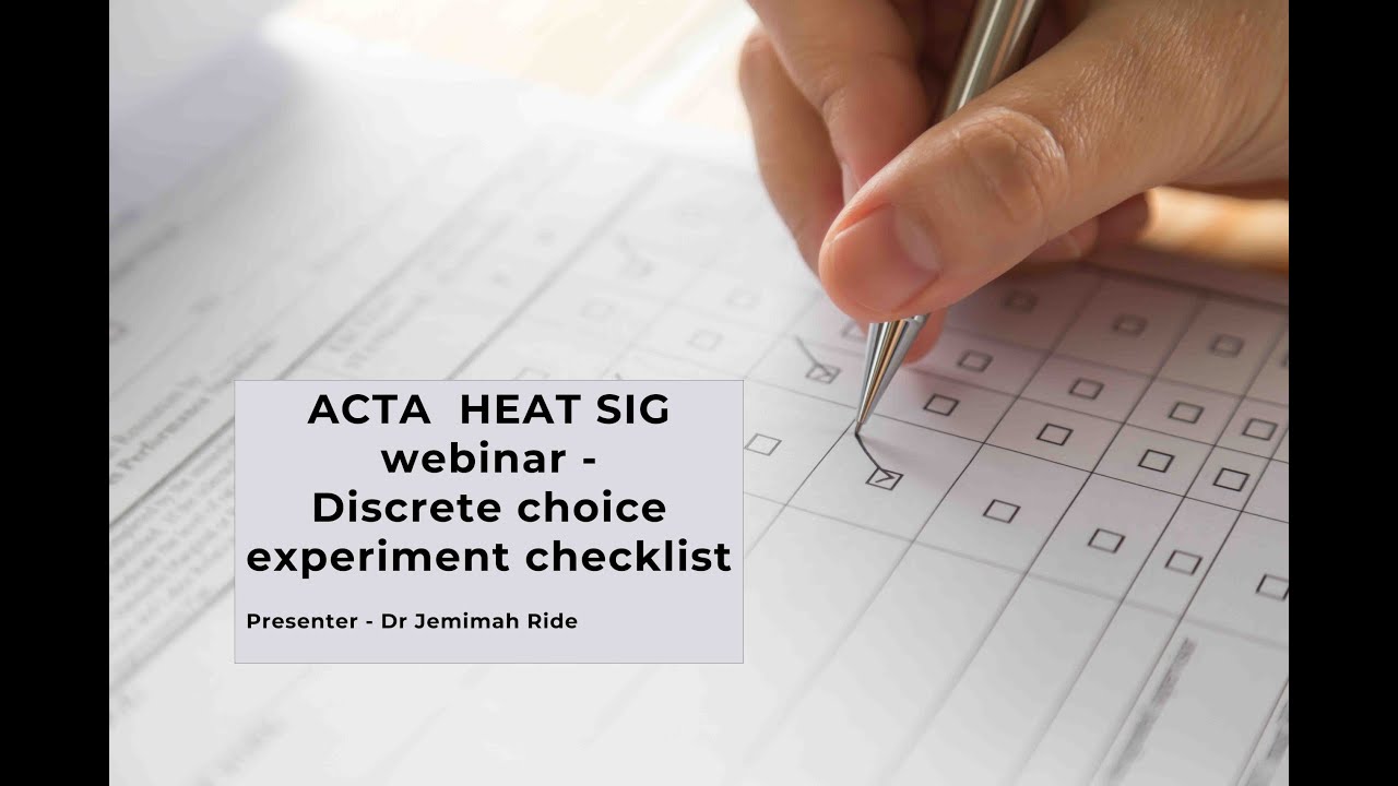Discrete choice experiment checklist