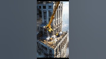 The crane slid out of control and caused the top of the building to vibrate and then collapse.