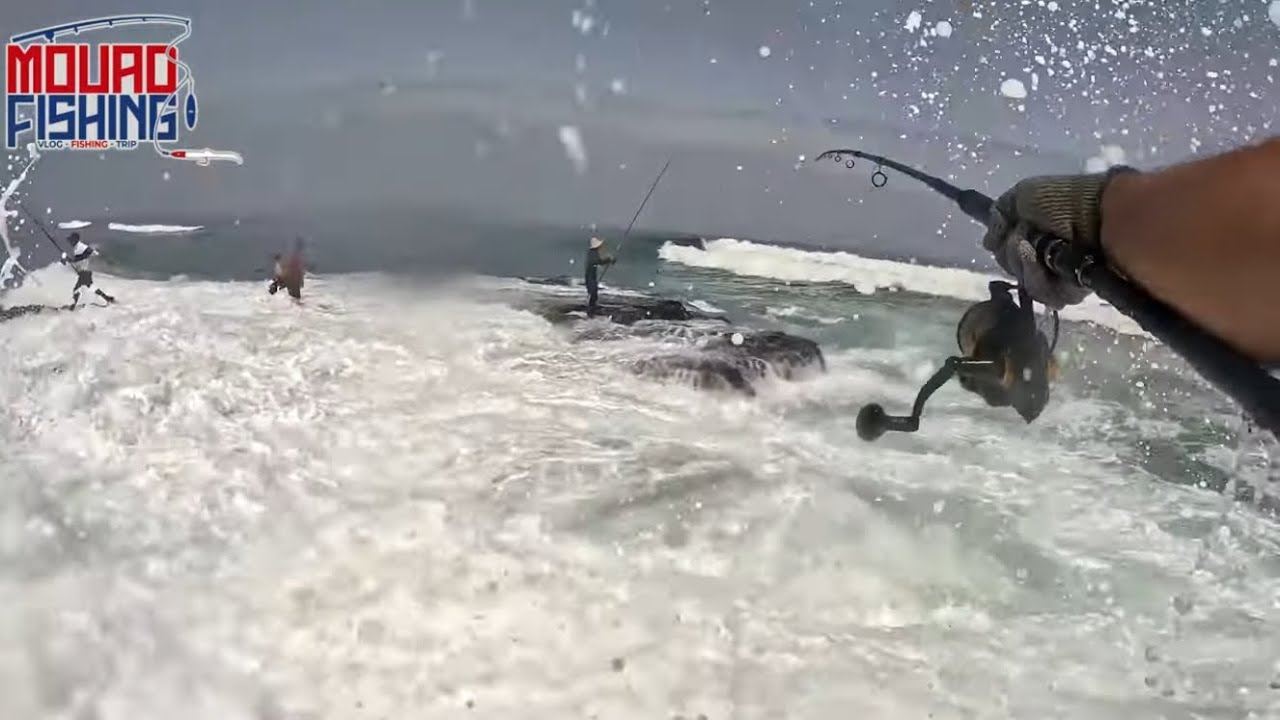 🎣الصيد بتقنية الجر .  في أخطر مصيد🎣🌊