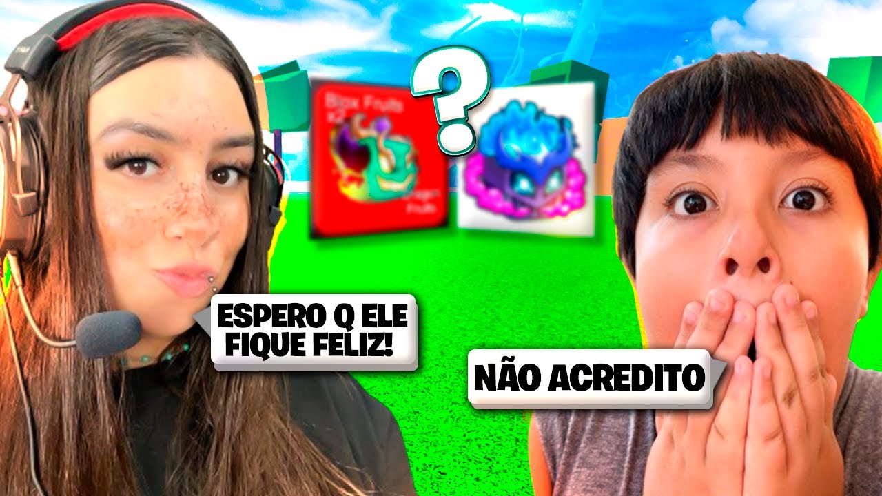 DOEI A NOVA FRUTA DO BLOX FRUITS PARA UM ALEATORIO(ELE FICOU MUITO FELIZ)😱#roblox