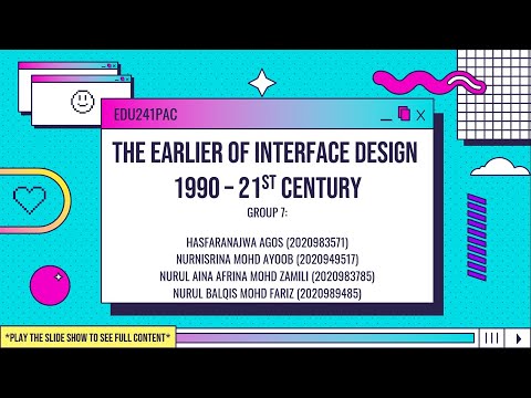 इंटरफेस डिजाइन के पहले 1990 - 21वीं सदी (एडीई413)