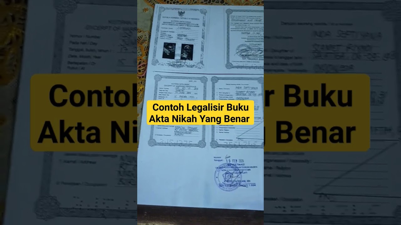 Example of Correct Legalization of a Marriage Certificate