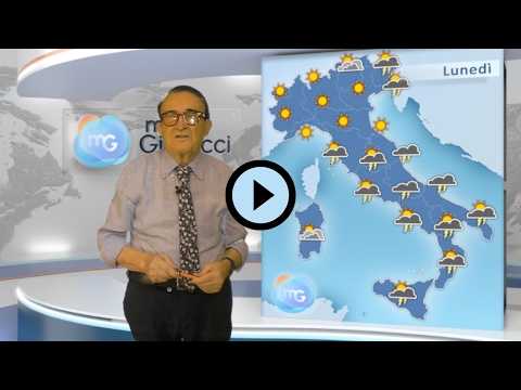 Video Previsioni meteo per lunedì 27 luglio. Temporali al Centro-Sud