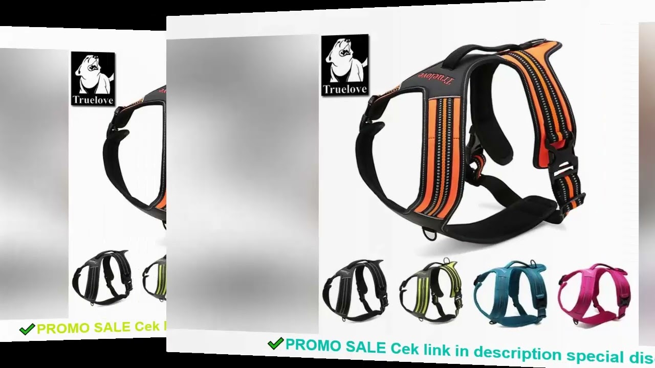 Truelove Sport Nylon Reflective No Pull Dog Harness Outdoor Adventure Pet Vest with Handle xs to xl