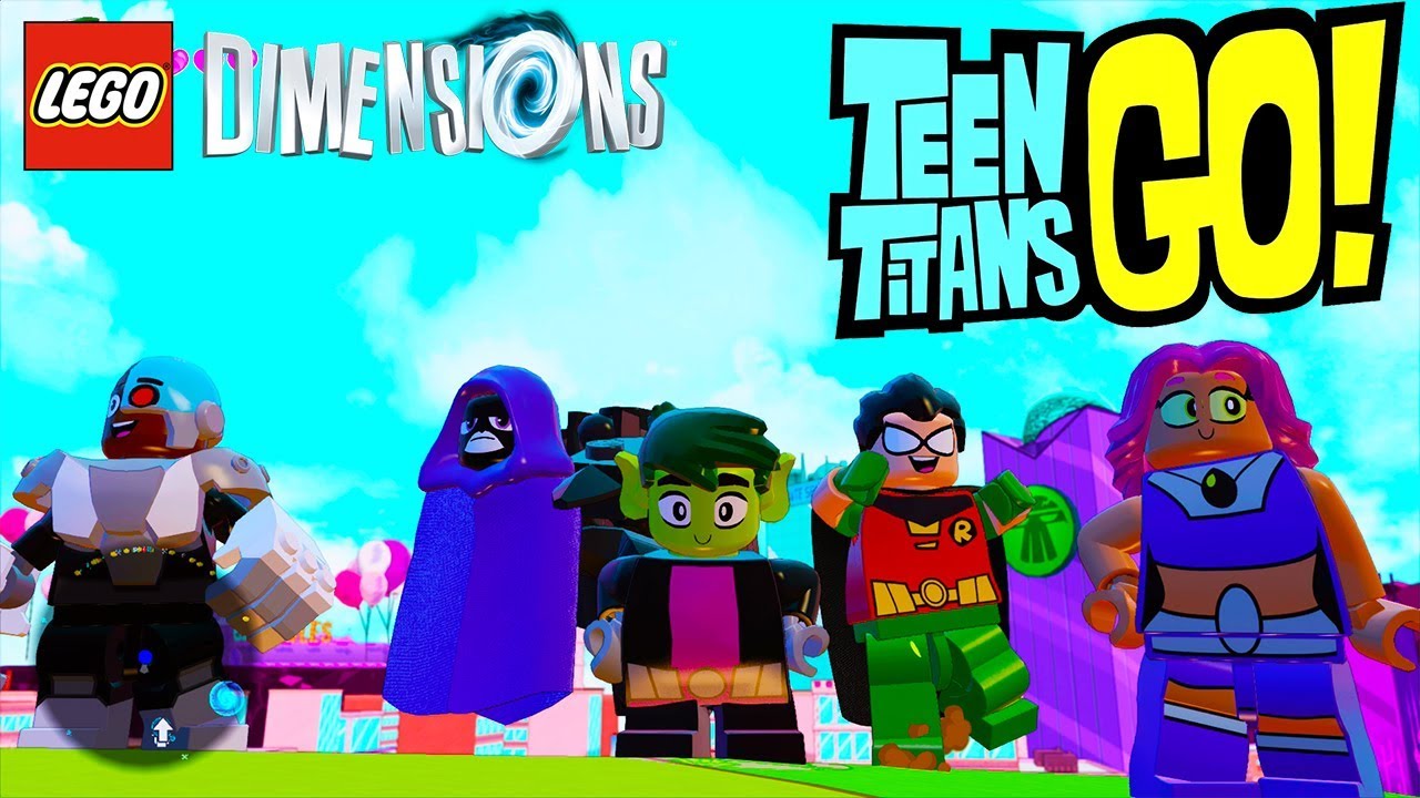 LEGO Dimensions Teen Titans Go Group Interaction with Robin, Beast Boy, Cyborg, Starfire Raven -
