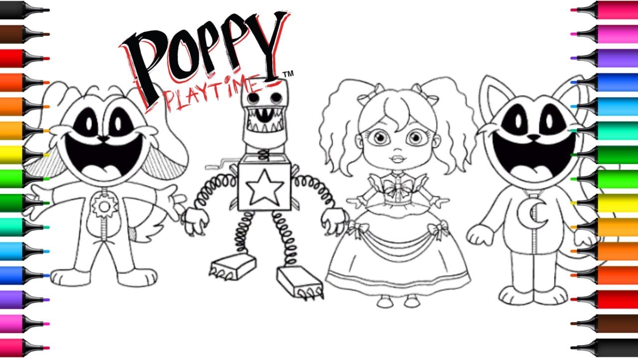 24 coloring pages of Poppy Playtime