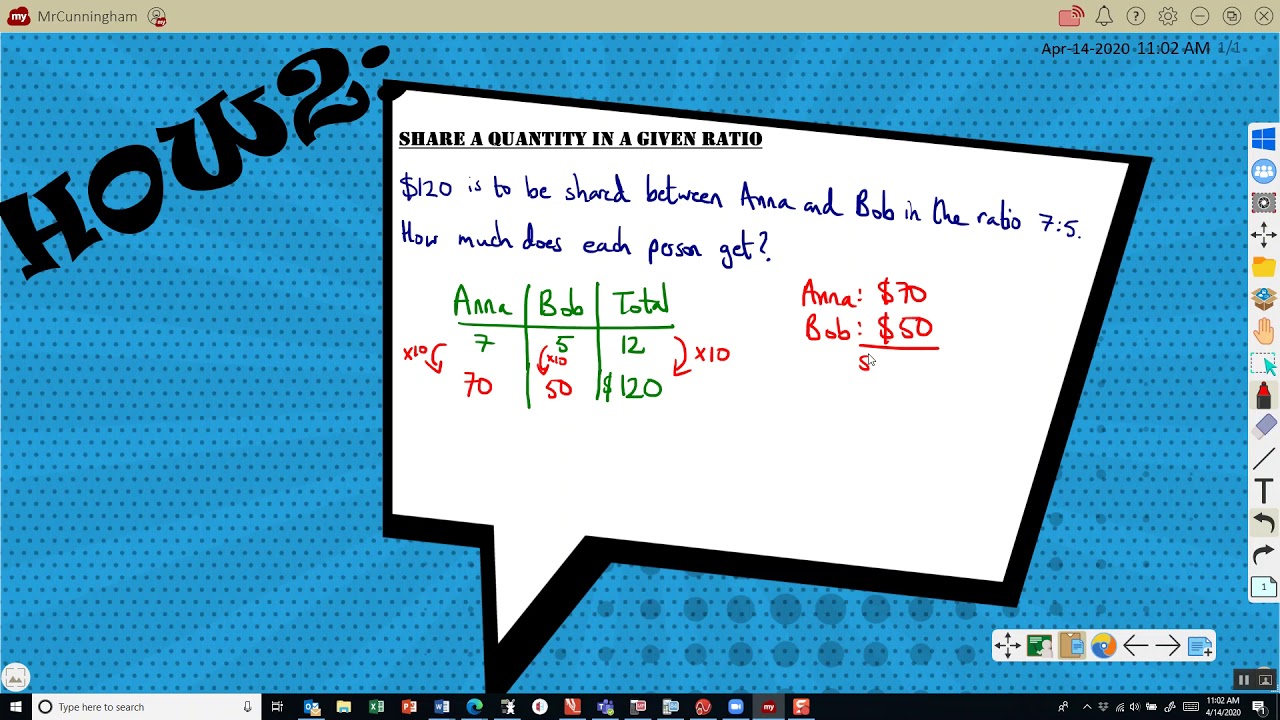 Share a quantity in a given ratio - YouTube