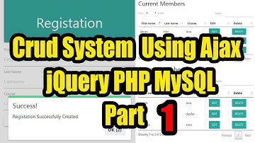 Crud System Using Ajax jQuery PHP MySQL part 1