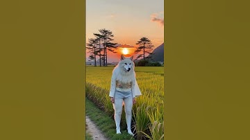 She Appeared in a Rice Field… Then Transformed Into a White Wolf【Japanese Yokai】#cute #beautiful