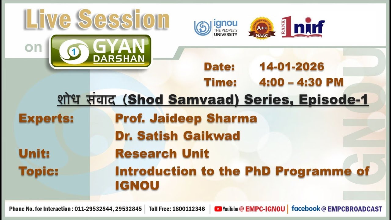 Introduction to the PhD Programme of IGNOU
