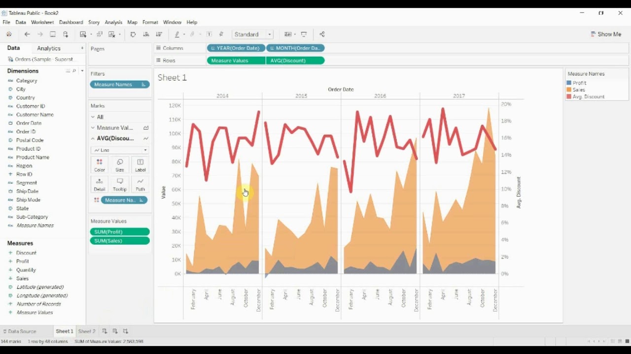 tableau in two minutes a dual axis chart with measures on one youtube best fit line stata