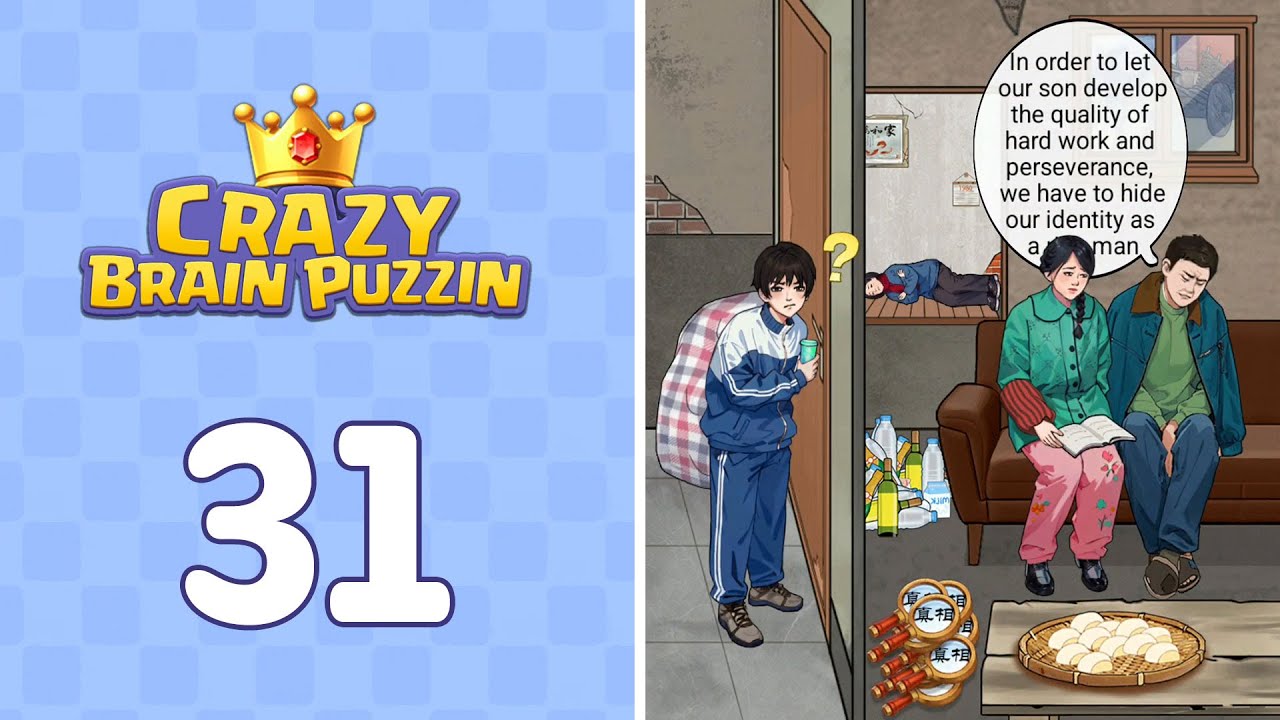 Crazy Brain Puzzle Level 31 Fake Poor People | Complete Walkthrough & Solutions! 🎯