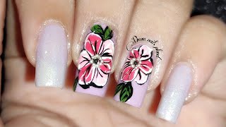 Easy Floral Nail Art For Beginners At Home Using Acrylic Paint//#shorts//#dreamnailsplanet