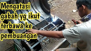 Cara mengatasi gabah yg ikut terbuang