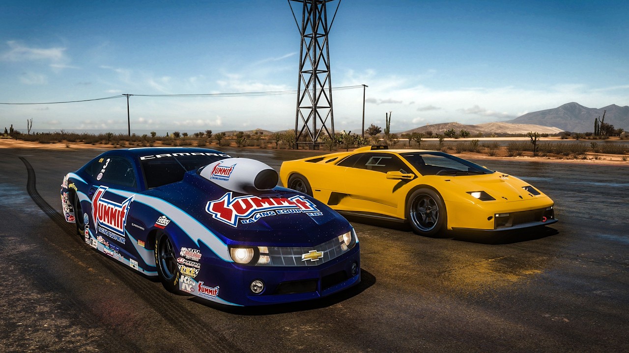 Forza Horizon 5 Drag race: Pro Stock Camaro vs Lamborghini Diablo GTR ...