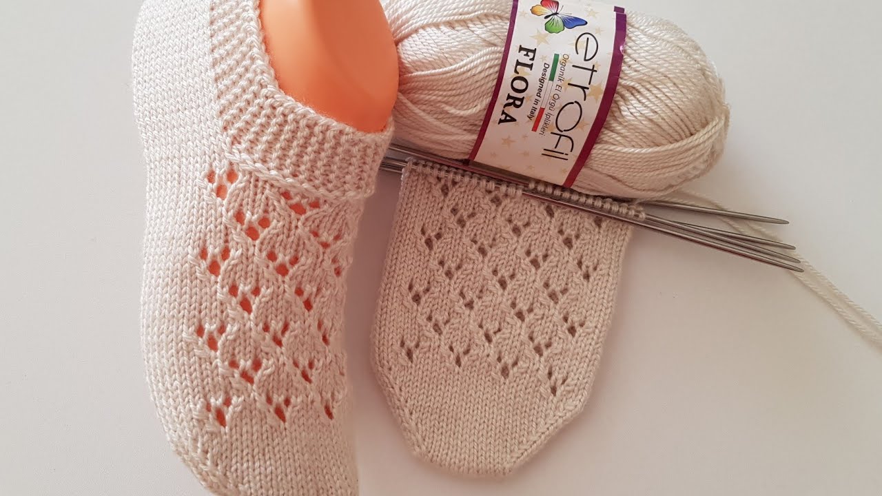 ÇOK KOLAY AJURLU BOĞAZLI #BEŞŞİŞPATİK YAPILIŞI / BEŞ ŞİŞLE PATİK / KNITTING / @divapatik