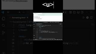 Underline tag in HTML | u vs ins tag in html | formatting tag in html