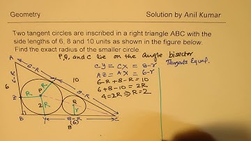 Two Circles Inscribed in Right Triangle Concepts -GCSE-EDEXCEL-SAT