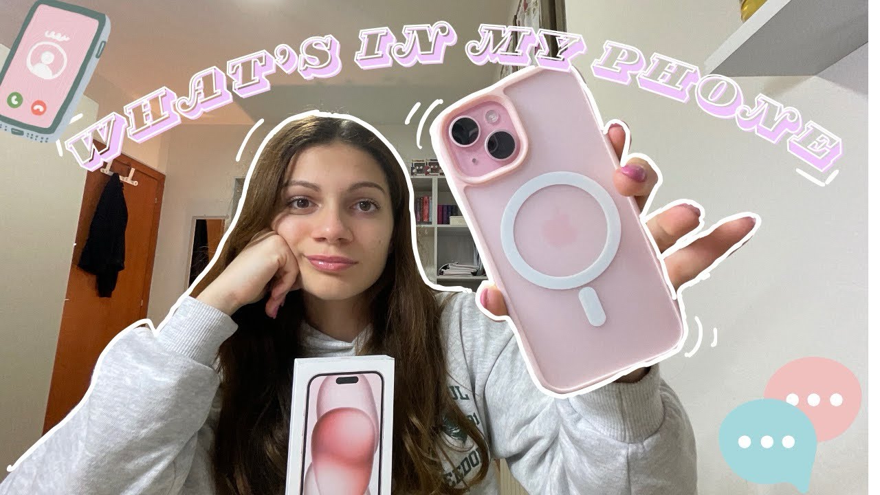 WHAT’S IN MY PHONE?📱*iphone 15 rosa🎀*