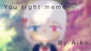 YOU RIGHT MEME||Aiko