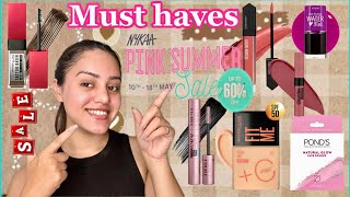 Nykaa pink summer sale makeup recommendations😍 Must have makeup products from nykaa | kp styles