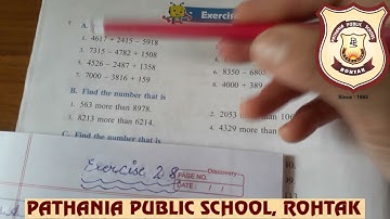 Pathania World Campus,Rohtak.Class -4,Mathematics, Ch.-2 ( Ex.- 2.8 )