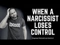 How do narcissists react when they think they are losing control?