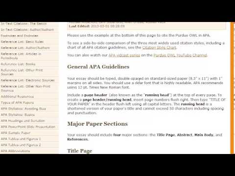 Purdue Owl APA - YouTube