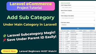 How to Insert Subcategory Data Under Main Category ID in Laravel | Step-by-Step Guide | SoftAll screenshot 1