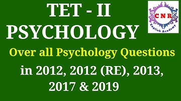 TET Paper II Psychology Previous year Question Papers