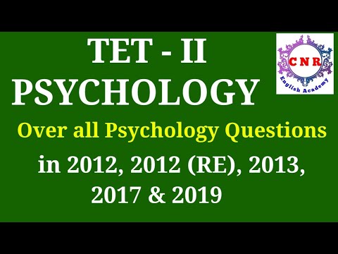 TET Paper II Psychology Previous year Question Papers
