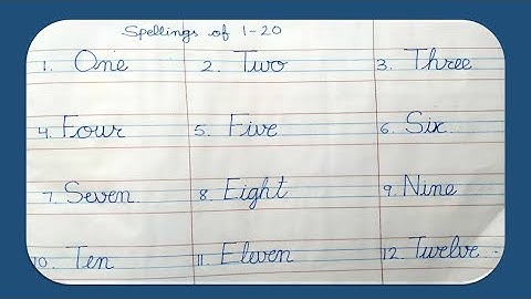 Spellings of 1 to 20 in Cursive Writing ||  Number Names 1-20 in Cursive Writing