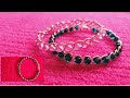 Simple bracelet making at Home / bracelet from copper wire &amp; crystal/How to make handmade jewelry