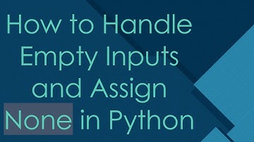 How to Handle Empty Inputs and Assign None in Python