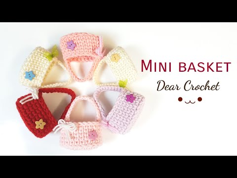 [코바늘 미니 바구니] 발렌타인데이 선물용 미니가방 |인형 및 인테리어 소품(Crochet basket| Crochet mini bag)