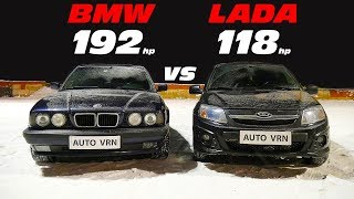 Что может БМВ Е34 525 против Гранты Спорт!!! ГОНКА. Granta Sport vs BMW E34 525