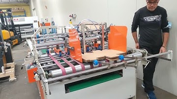 Semi Automatic Corrugated Carton Folding Gluing Machine / Corrugated Box Folder Gluer