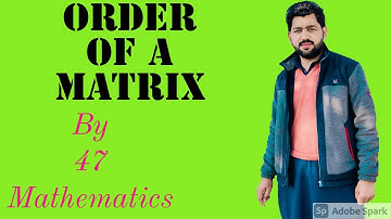 Order of a Matrix || Concept Of Order || 9th Class Urdu, Hindi  By 47Mathematics