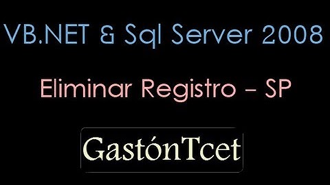 vb.net & sql server 2008 || Eliminar registro - SP