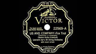 1930 Leonard Joys All String Orchestra - Us And Company Chester Gaylord Vocal